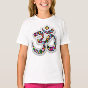 T-shirt Symbole de yoga floral Namaste