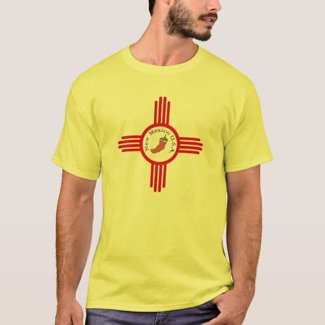 T-shirt Symbole de Zia avec le poivre de piment (Devant)