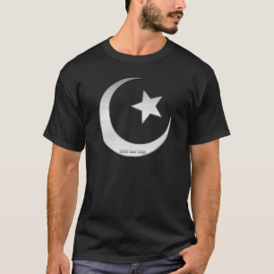 T-shirt Symbole d'étoile coloré par argent et de croissa