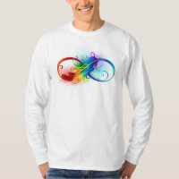 Symbole d'infini avec plume arc-en-ciel