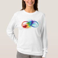Symbole d'infini avec plume arc-en-ciel