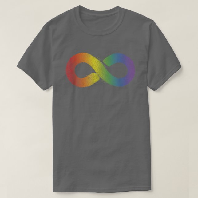 T-shirt Symbole d'infinité arc-en-ciel (Design devant)