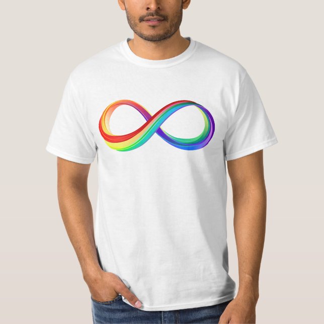 T-shirt Symbole d'infinité arc-en-ciel stratifié (Devant)