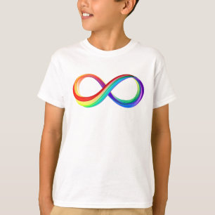 T-shirt Symbole d'infinité arc-en-ciel stratifié