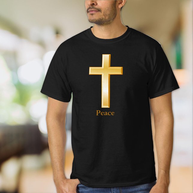 T-shirt Symbole d'or Christian Cross (Christian Cross Gold Symbol T-Shirt,  a religious symbol of the Christian faith. Customize. )