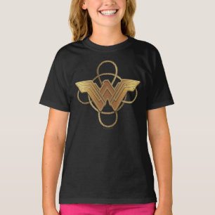 T-shirt Symbole d'or Wonder Woman au-dessus de Lasso