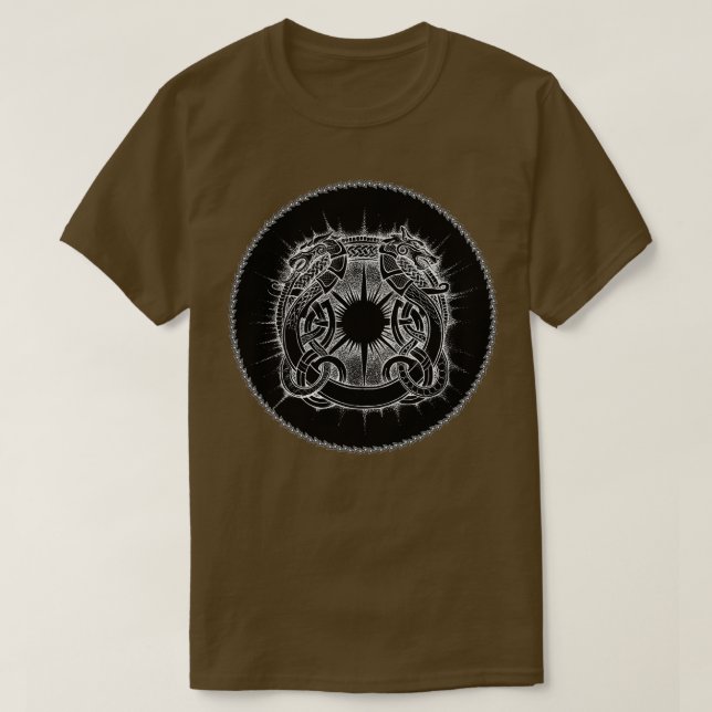 T-shirt Symbole du dragon et du loup Viking (Design devant)