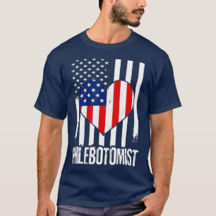 T-shirt Symbole du drapeau phlébotomiste Technicien en phl