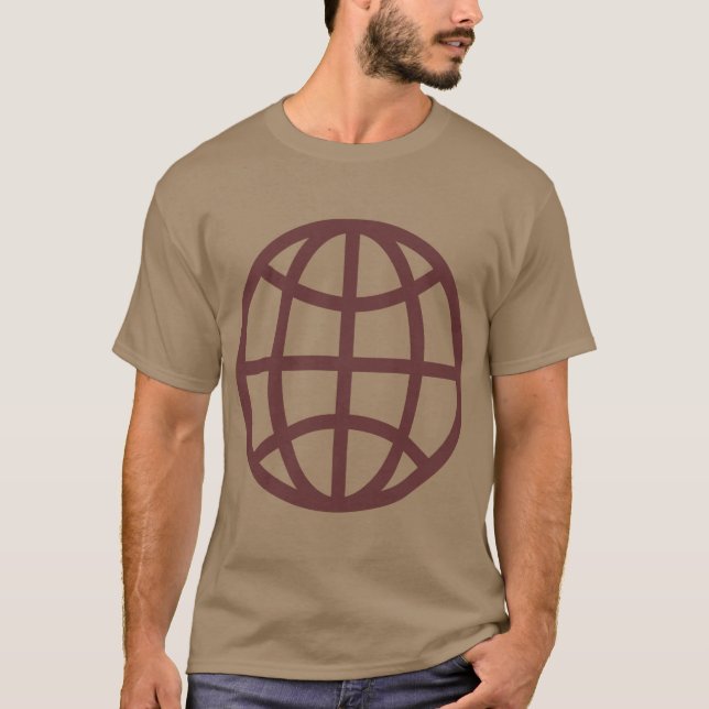 T-shirt Symbole du monde - Brown foncé (Devant)