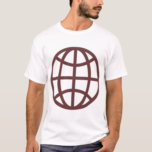 T-shirt Symbole du monde - Brown foncé (Devant)