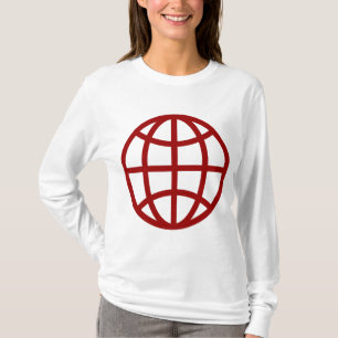 T-shirt Symbole du monde - Rouge rubis