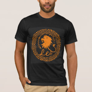 T-shirt Symbole du zodiaque Lion avec une tête de lion dor