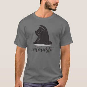 T-shirt Symbole Fleur de Bouddha Poses de Yoga Chat Namast