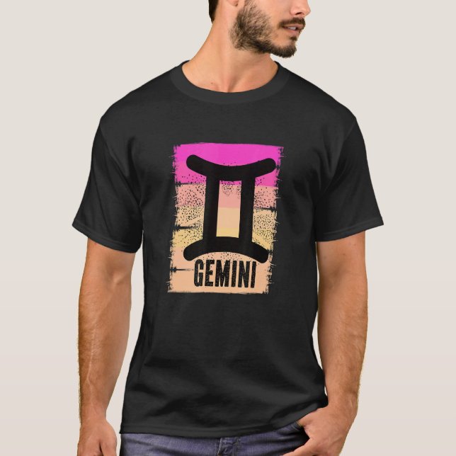 T-shirt Symbole Gemini rose Juin Anniversaire Né En Mai Zo (Devant)