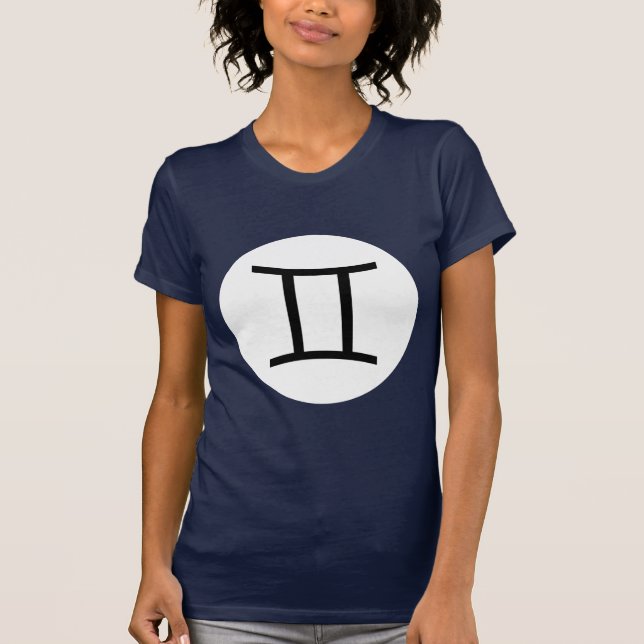 T-shirt Symbole Gemini - Tee foncée - Customisé (Devant)