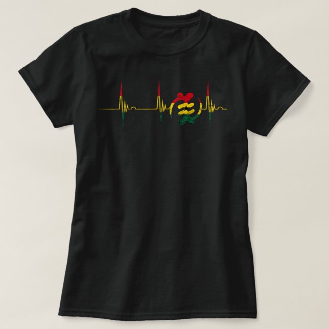 T-shirt Symbole Gye Nyame Adinkra Ghana Drapeau battement  (Design devant)