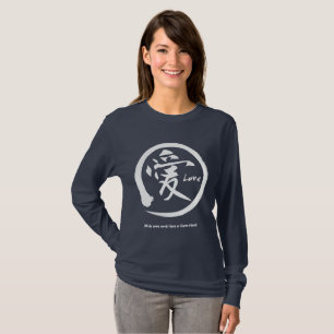T-shirt Symbole japonais blanc de kanji de l'enso   pour