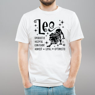 T-shirt Symbole Leo Zodiac Horoscope Personnalité Traits