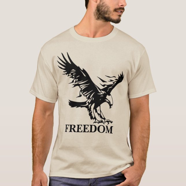 T-shirt Symbole liberté d'aigle. Personnalisé (Devant)
