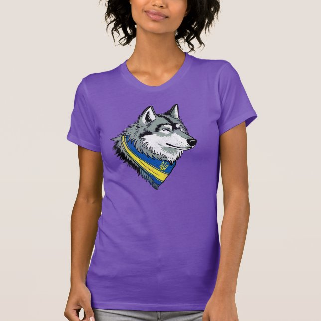 T-shirt Symbole loup ukrainien, fort, fier de l'art ukrain (Devant)