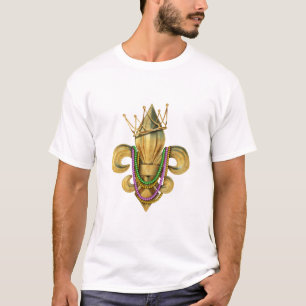 T-shirt Symbole Mardi Gras Pourcentage Fleur de Lis avec p