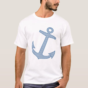 T-shirt Symbole marin de l'ancre marine Hameçon bleu mar