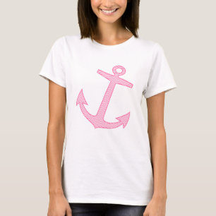 T-shirt Symbole marin de l'ancre marine Hameçon rose mar