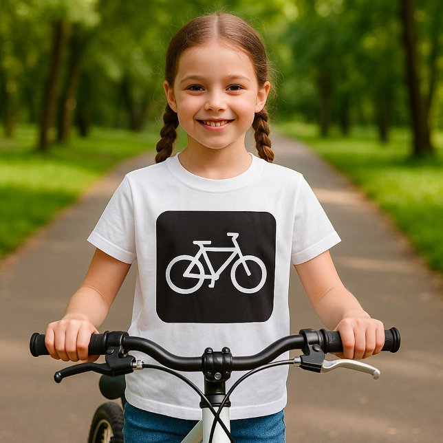 T-shirt Symbole minimaliste de vélo noir et blanc (Créateur téléchargé)