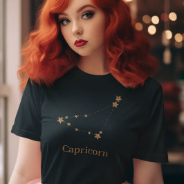 T-shirt Symbole moderne Zodiac Capricorne d'or | Élément T