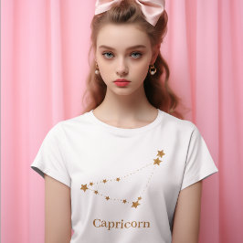 T-shirt Symbole moderne Zodiac Capricorne d'or | Élément T
