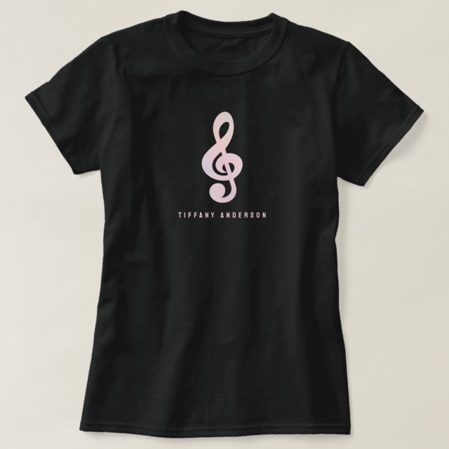T-shirt Symbole musical rose Pastel Musique Art Monogramme (Design devant)