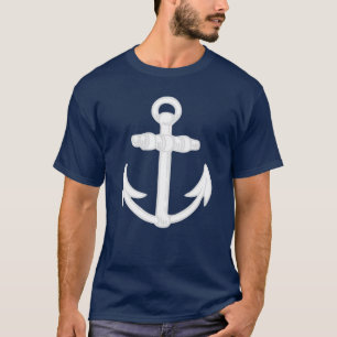 T-shirt Symbole nautique blanc/bleu d'Ancre