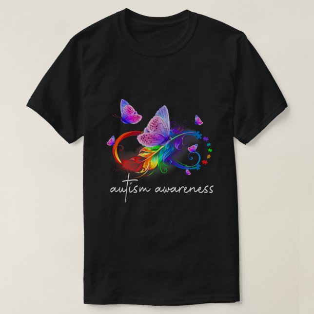 T-shirt Symbole neurodiversité Arc en ciel Infini Autisme  (Design devant)