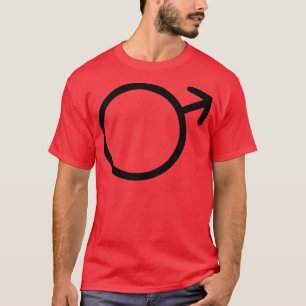 T-shirt Symbole noir de la planète Mars