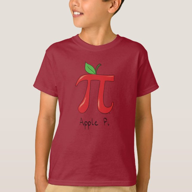 T-shirt Symbole Pi de pomme mignonne enseignant de mathéma (Devant)