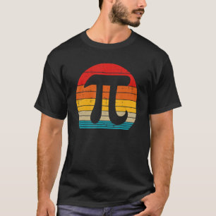 T-shirt Symbole Pi Hommes Femmes Coucher de soleil Rétro M