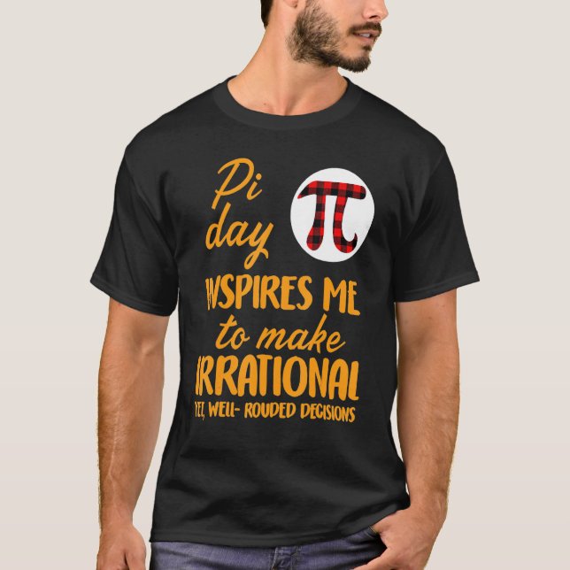 T-shirt Symbole Pi Plaid Buffalo Jour Pi M'Inspirer Math (Devant)