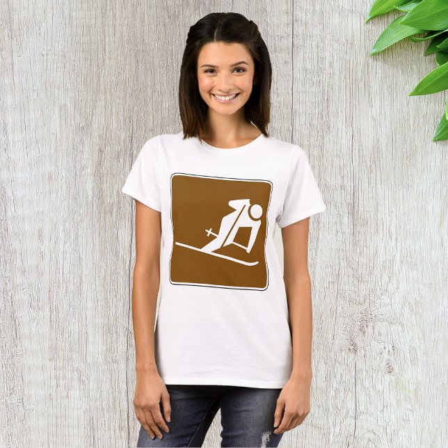 T-shirt Symbole récréatif de la zone de ski (Créateur téléchargé)