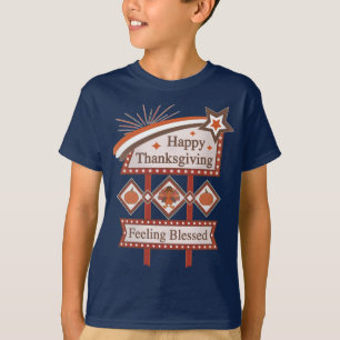 T-shirt Symbole rétro du bon thanksgiving béni