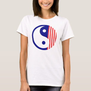 T-shirt SYMBOLE ROUGE BLANC ET BLEUS YIN Yang