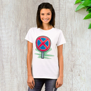 T-shirt Symbole rouge bleu de la route de stationnement