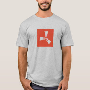 T-shirt Symbole RUST clair sur fond rouge