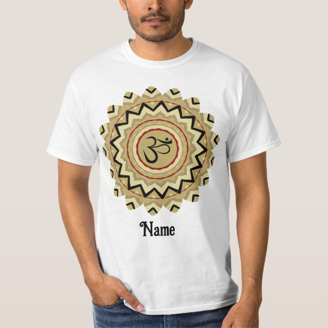 T-shirt Symbole spirituel Mandala Yoga Om Symbole Rétro Cu (Devant)