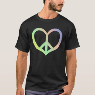 T-shirt SYMBOLE SYMBOLE COEUR Hippie 60s Liberté Retro W