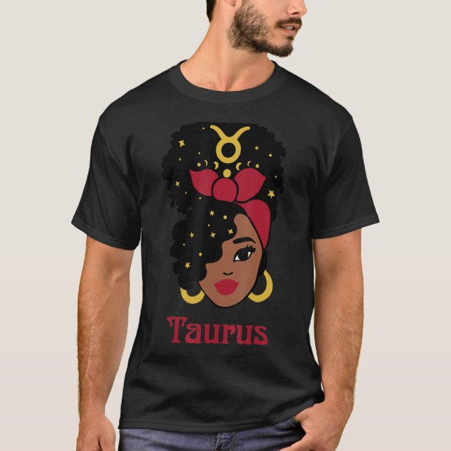 T-shirt Symbole Taurus Zodiac Horoscope Amérique Noire Amé (Devant)