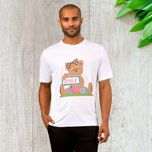 T-shirt Symbole Teddy Bear with Bow Holding Smile