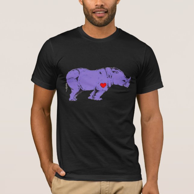 T-shirt Symbole tôt d'activisme du rhinocéros pourpre LGBT (Devant)