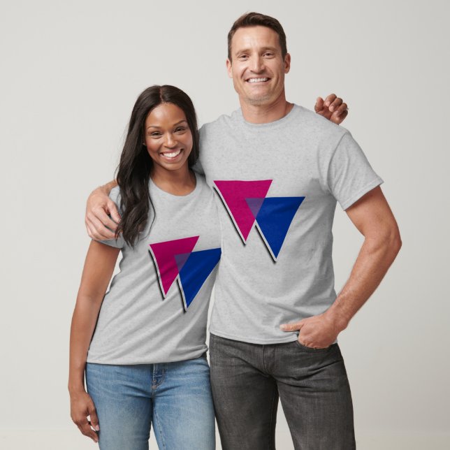 T-SHIRT SYMBOLE TRIANGLE BISEXUAL 3D (Unisexe)