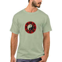 Symbole trigramme chinois rouge noir blanc Bagua