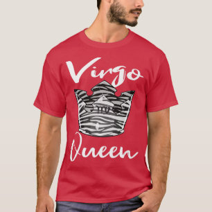 T-shirt Symbole Virgo Queen Zodiac avec Zebra Print Motif